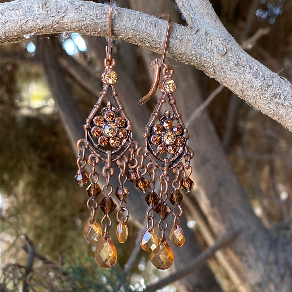 Golden🍁🍄‍🟫Autumn🍂 Crisp Chandelier Earrings